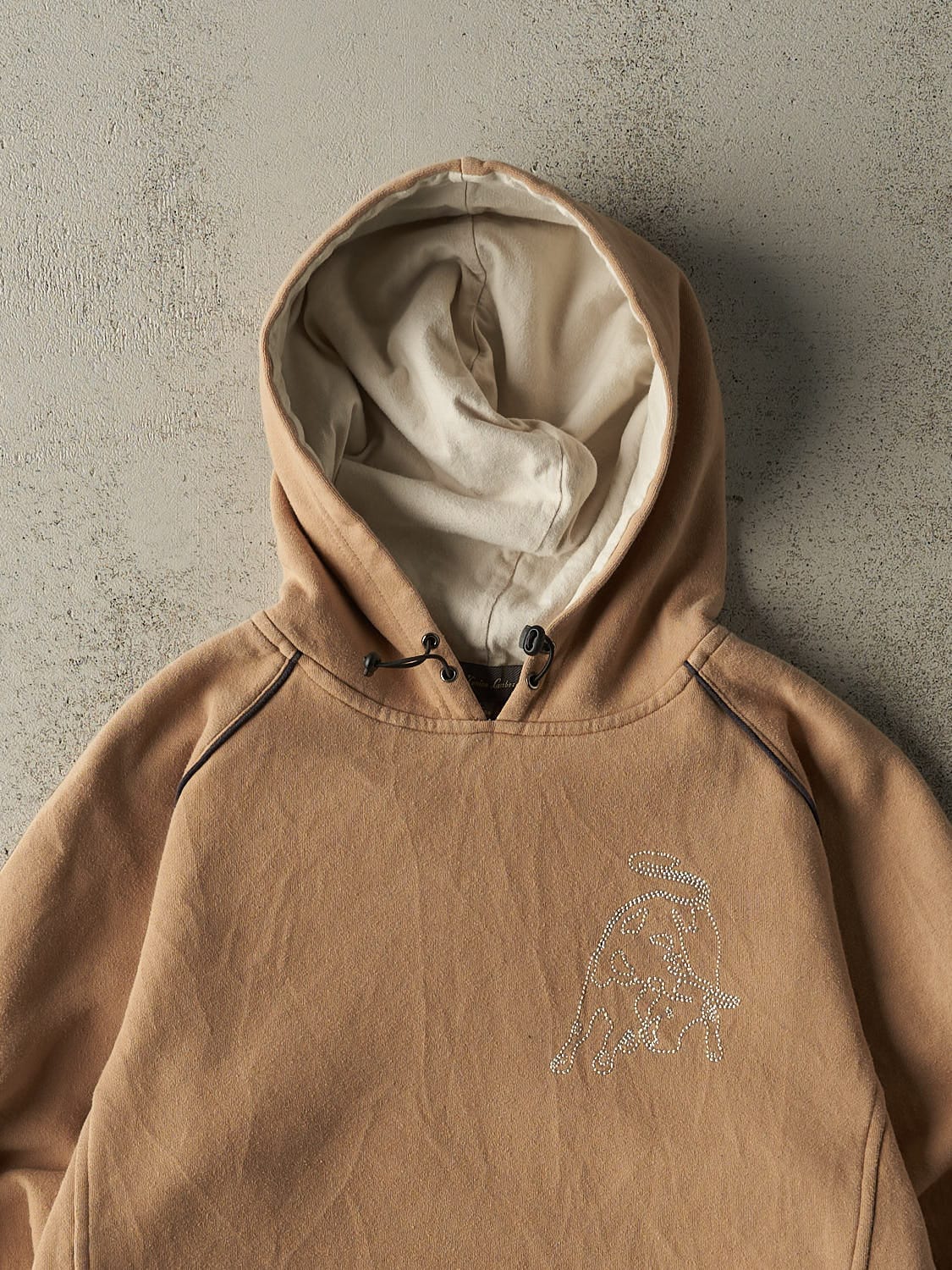 Vintage Y2K Beige Lamborghini Embroidered Hoodie (M/L)