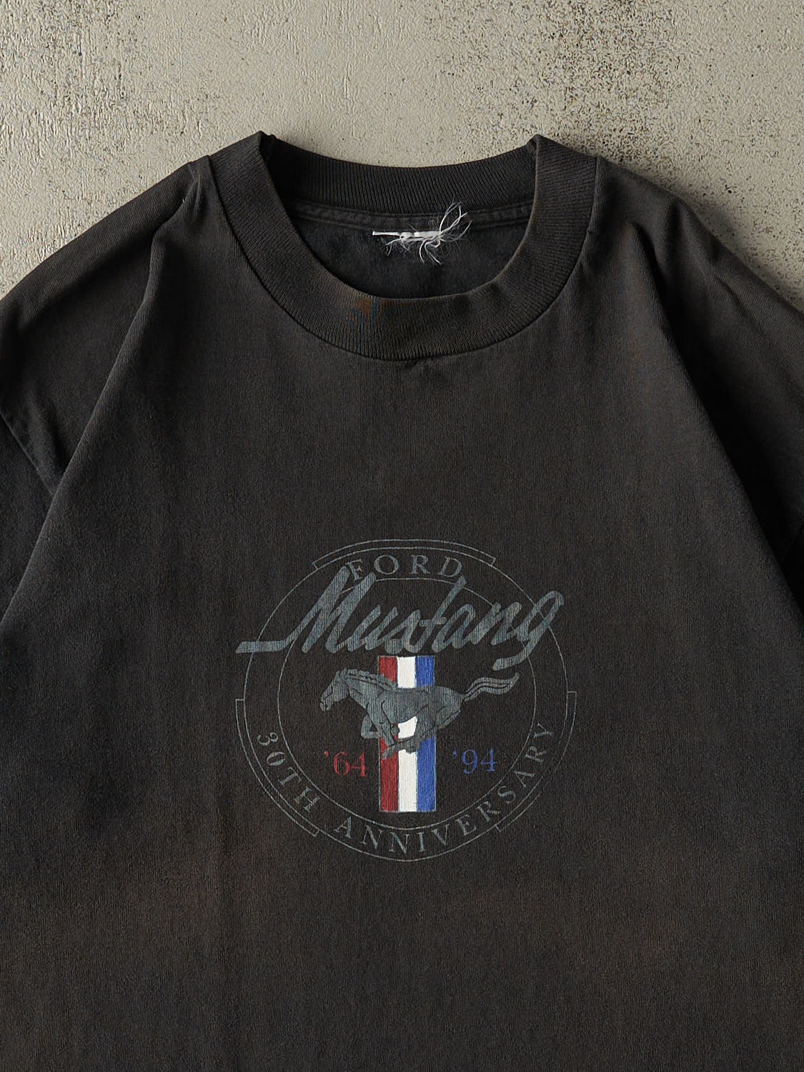 Vintage 90s Faded Black Ford Mustang Single Stitch Tee (L/XL)