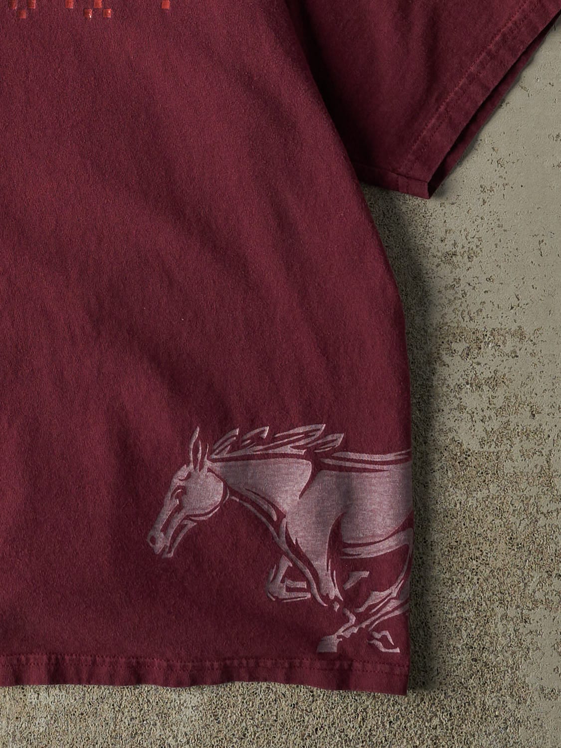 Vintage Y2K Burgundy Ford Mustang Tee (L/XL)