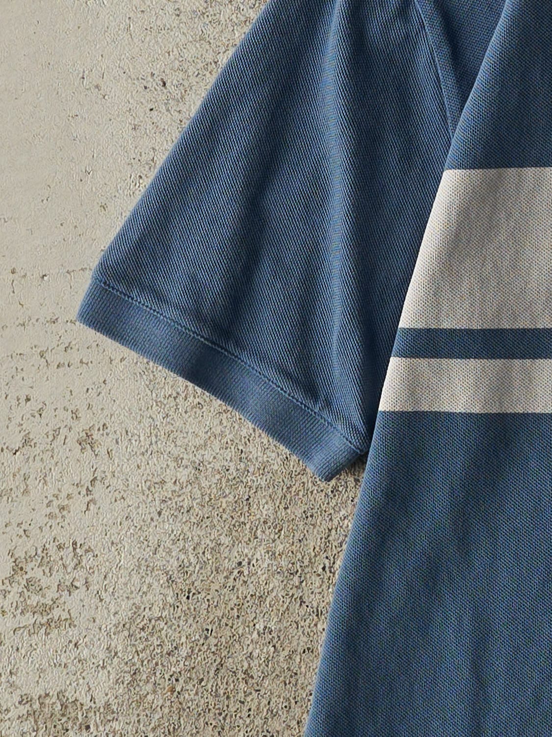 Vintage Y2K Slate Blue Lamborghini Embroidered Quarter Button Tee (S/M)