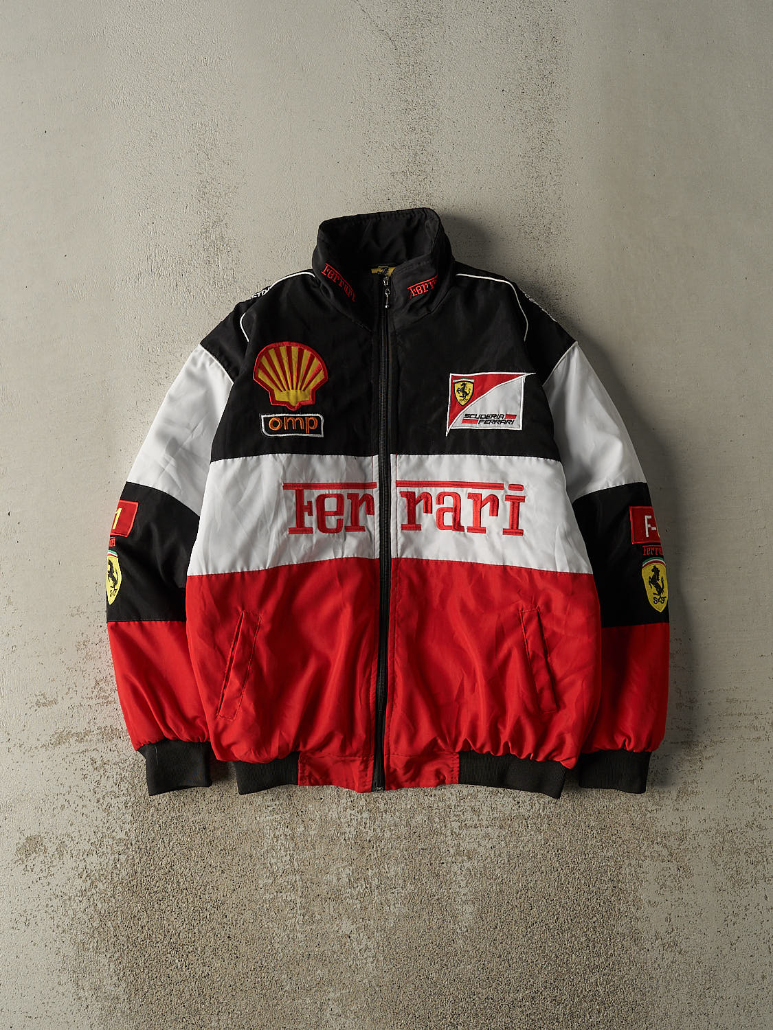 Vintage 90s Red, White & Black Ferrari Racing Jacket (M/L)