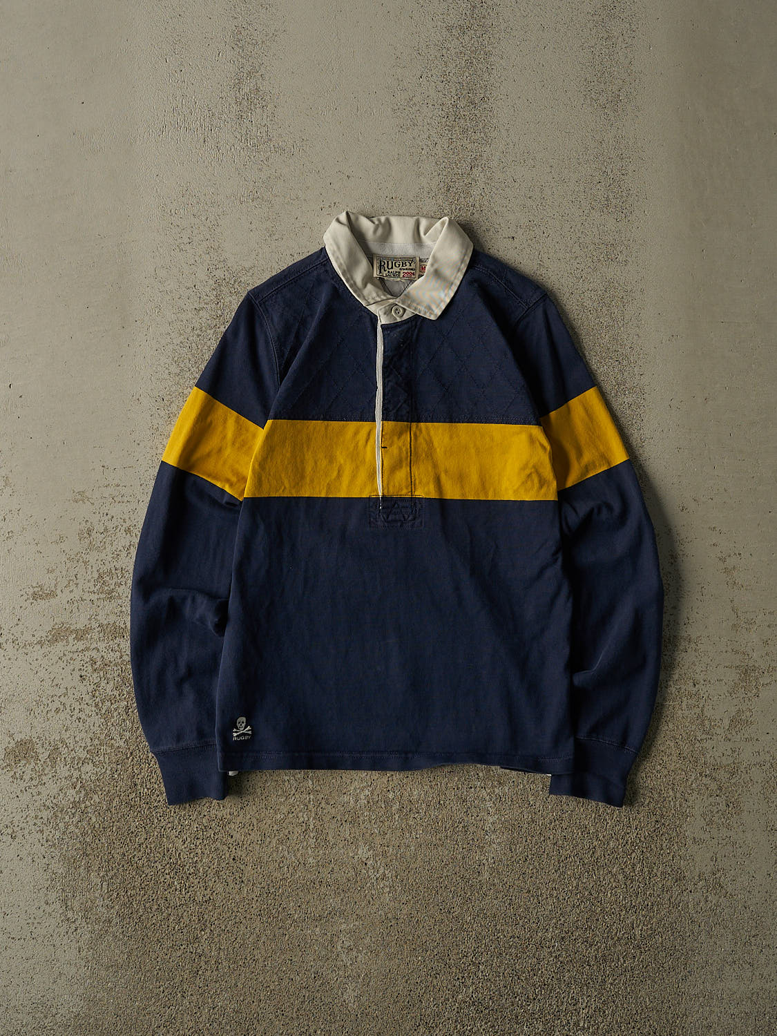 Vintage Y2K Navy Blue Ralph Lauren Rugby Long Sleeve (XS/S)