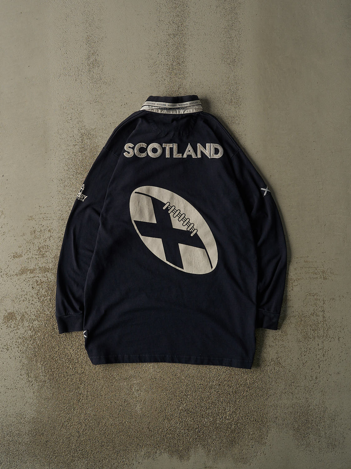 Vintage Y2K Navy Blue Scotland Rugby Long Sleeve (L)
