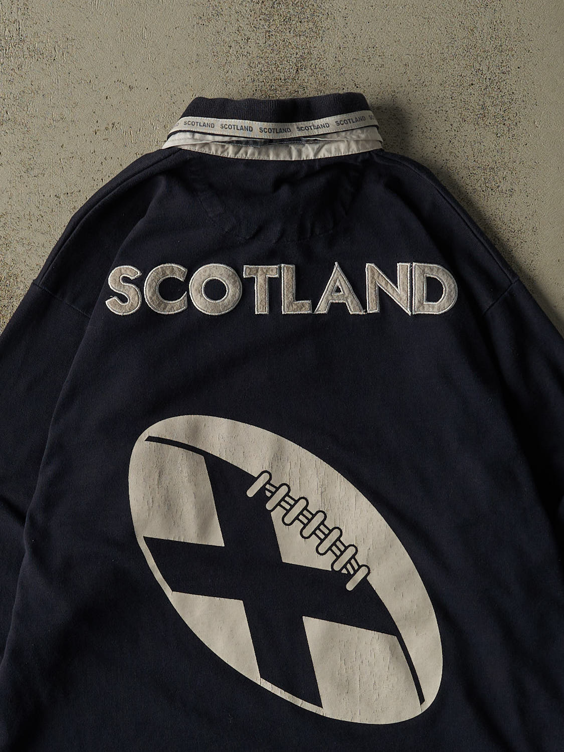 Vintage Y2K Navy Blue Scotland Rugby Long Sleeve (L)