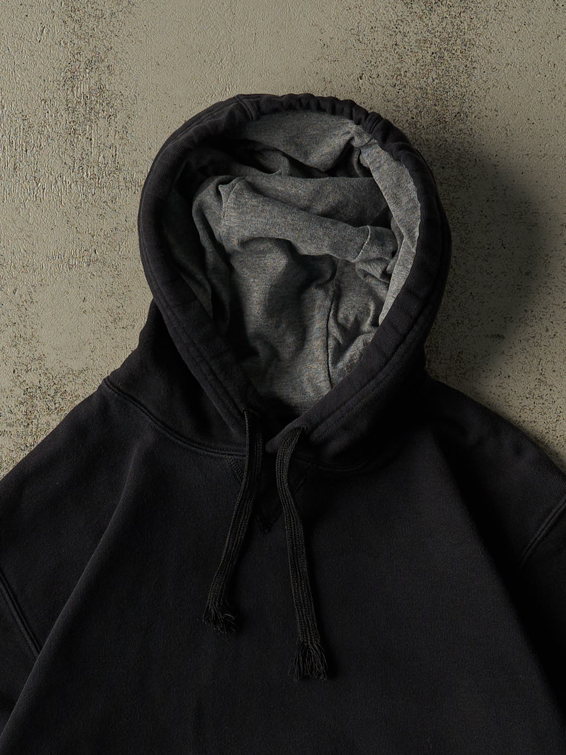 Vintage Y2K Faded Black Russell Athletic Embroidered Hoodie (M)