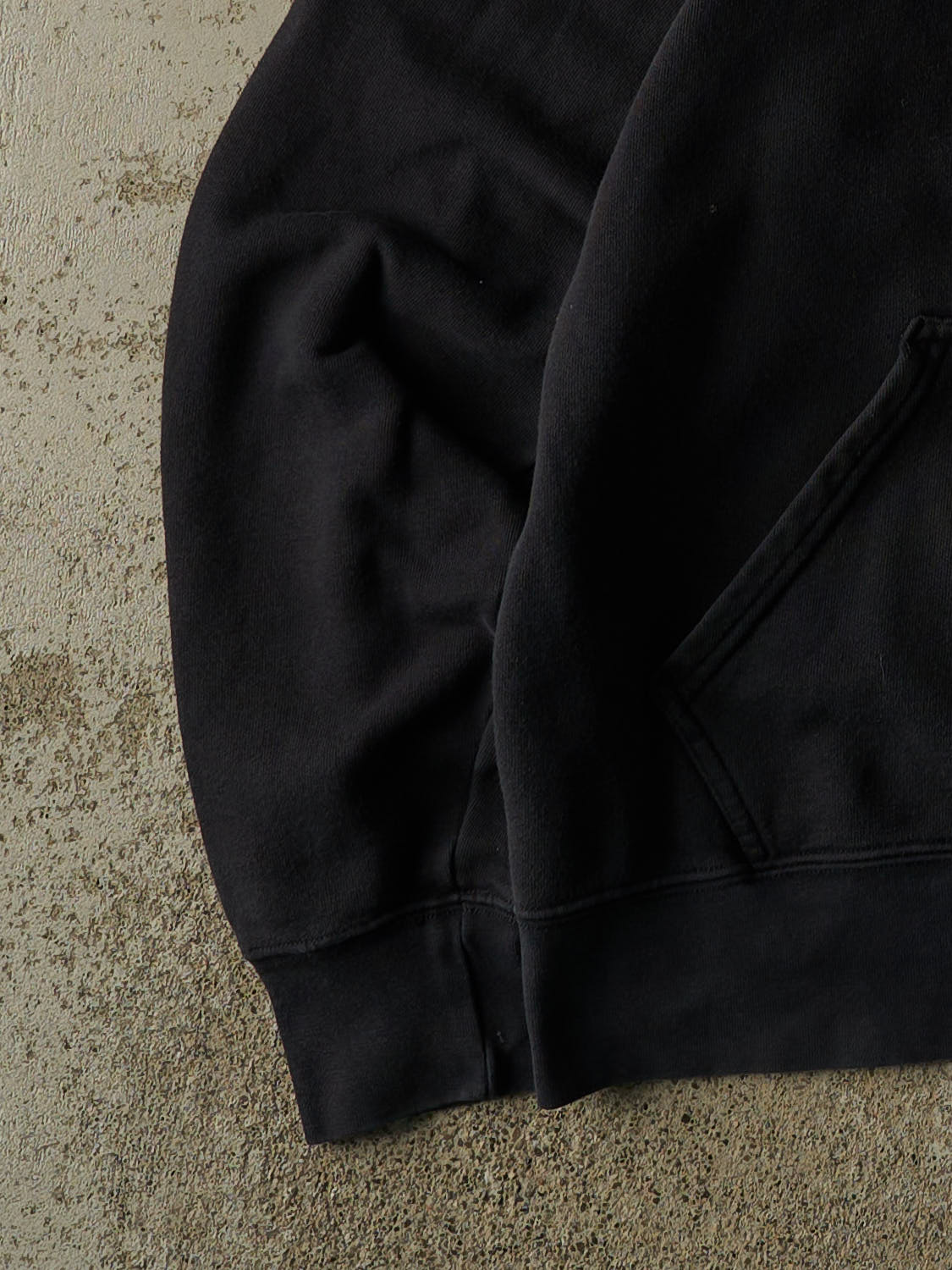 Vintage Y2K Faded Black Russell Athletic Embroidered Hoodie (M)
