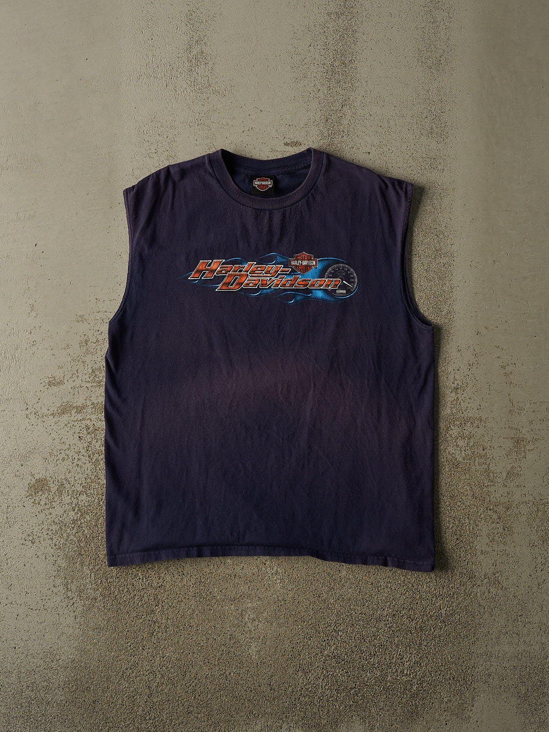Vintage 10' Sun Faded Navy Harley Davidson Columbus OH Tank (L/XL)