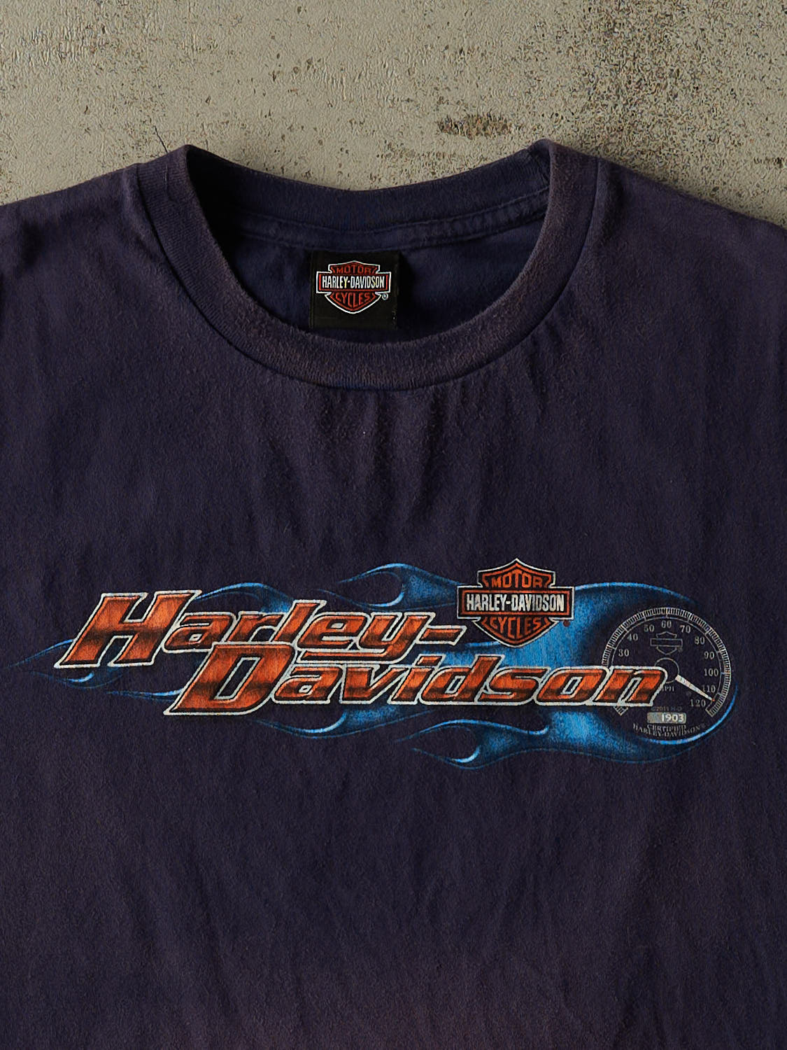 Vintage 10' Sun Faded Navy Harley Davidson Columbus OH Tank (L/XL)