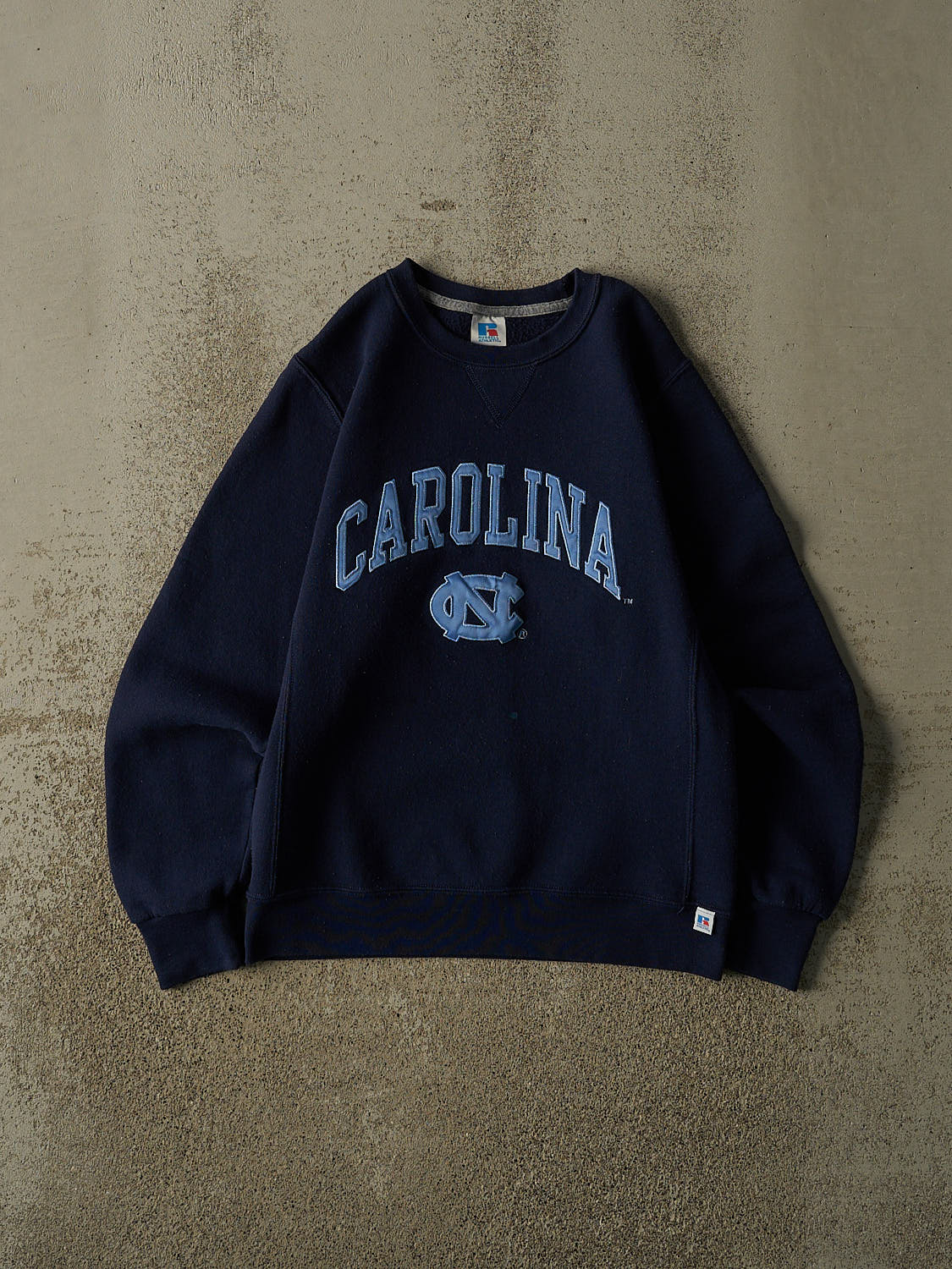 Vintage Y2K Navy Blue Russell Athletic University of North Carolina Crewneck (XS)