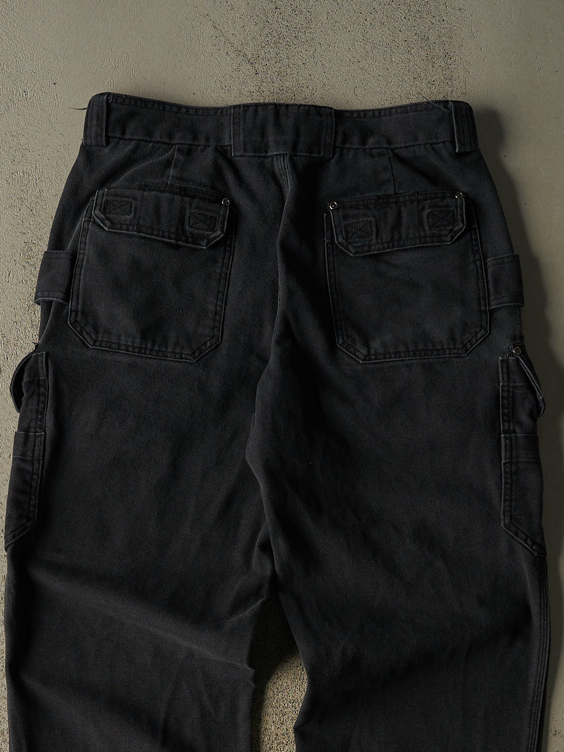 Vintage 90s Faded Black Duluth Cargo Work Pants (33x34.5)