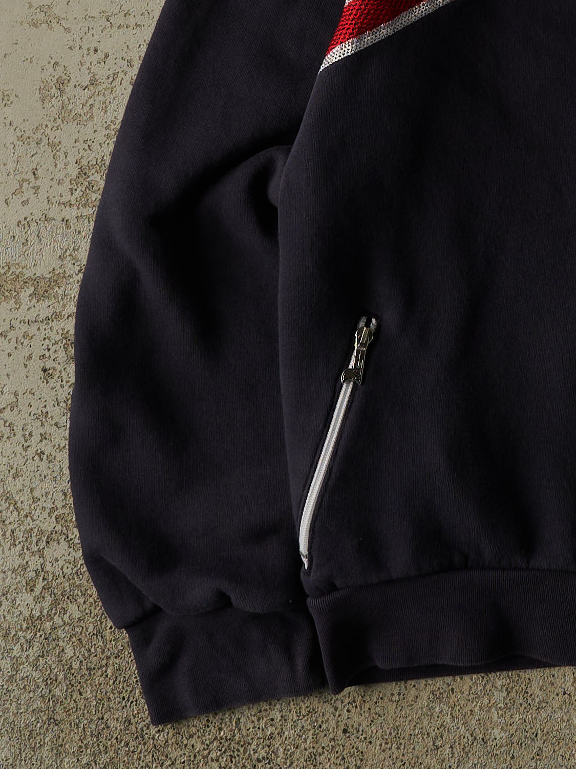 Vintage Y2K Navy Blue London Zip Up Track Sweatshirt (M/L)