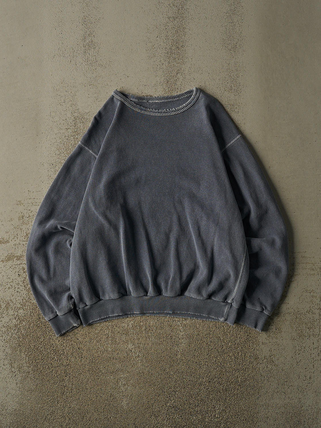 Vintage 90s Washed Blue Blank Crewneck (L)