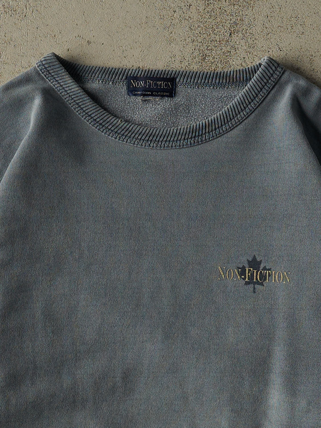 Vintage 90s Washed Blue Non Fiction Crewneck (XL)