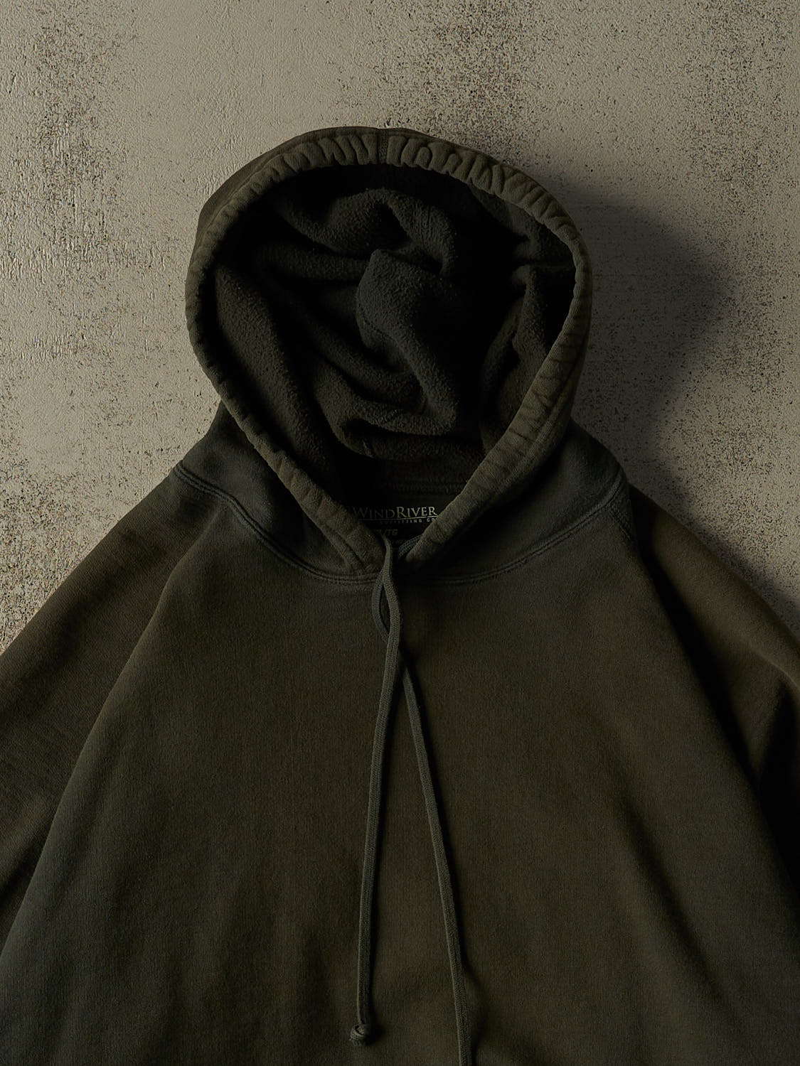 Vintage Y2K Sun Faded Green Wind River Blank Hoodie (XXL)
