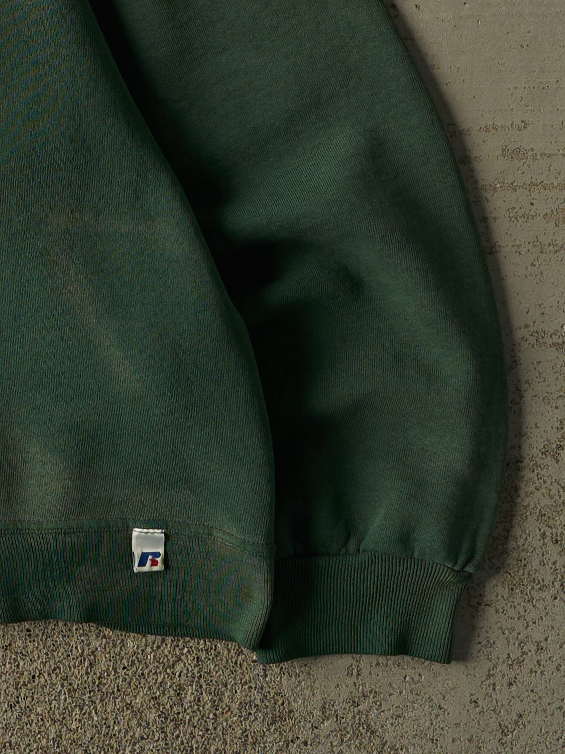 Vintage Y2K Sun Faded Green Russell Athletic Blank Crewneck (M/L)