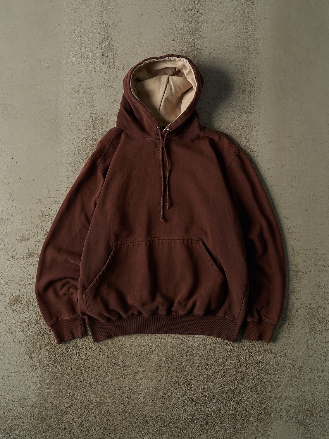 Vintage Y2K Sun Faded Brown Blank Hoodie (M)