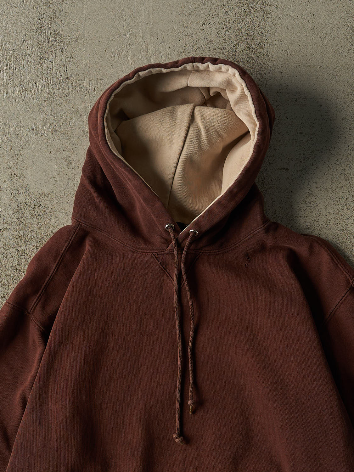 Vintage Y2K Sun Faded Brown Blank Hoodie (M)