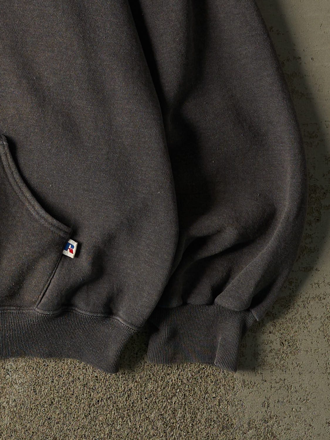Vintage 90s Charcoal Grey Russell Athletic Blank Zip Up Hoodie (M/L)