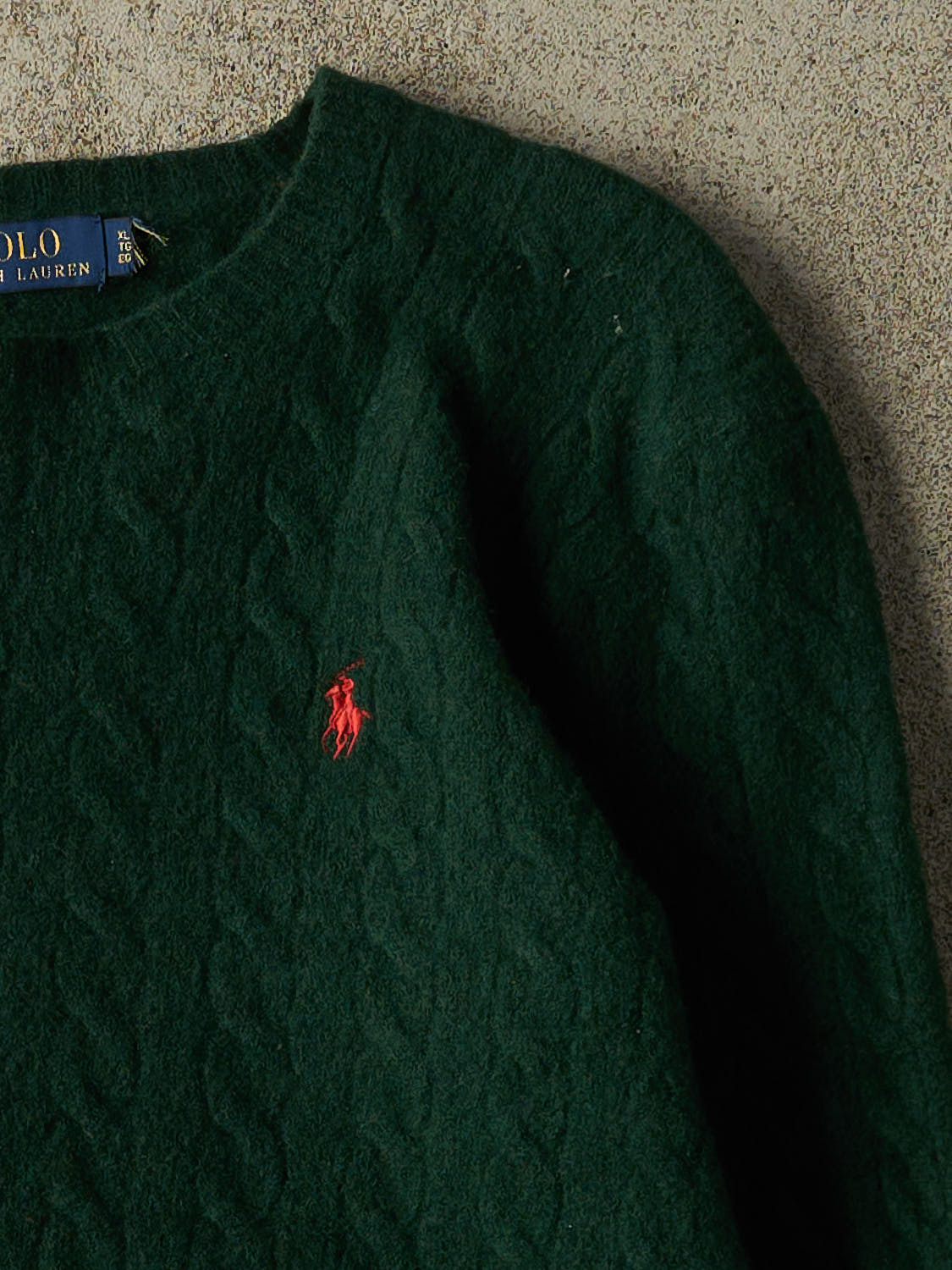 Vintage Y2K Green Polo Cable Knit Sweater (XS/S)