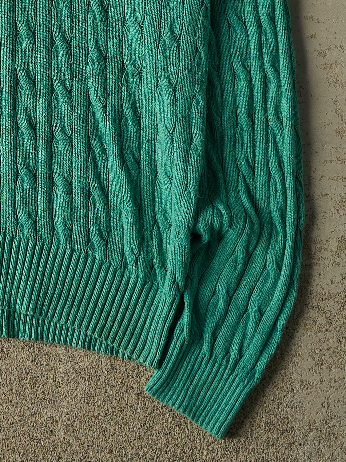 Vintage Y2K Teal Polo Cable Knit Sweater (XL)