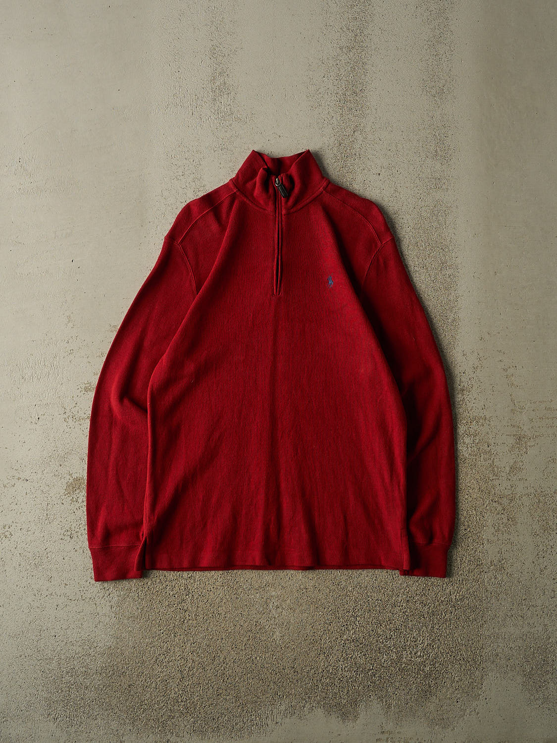 Vintage 90s Red Polo Quarter Zip Knit (M/L)