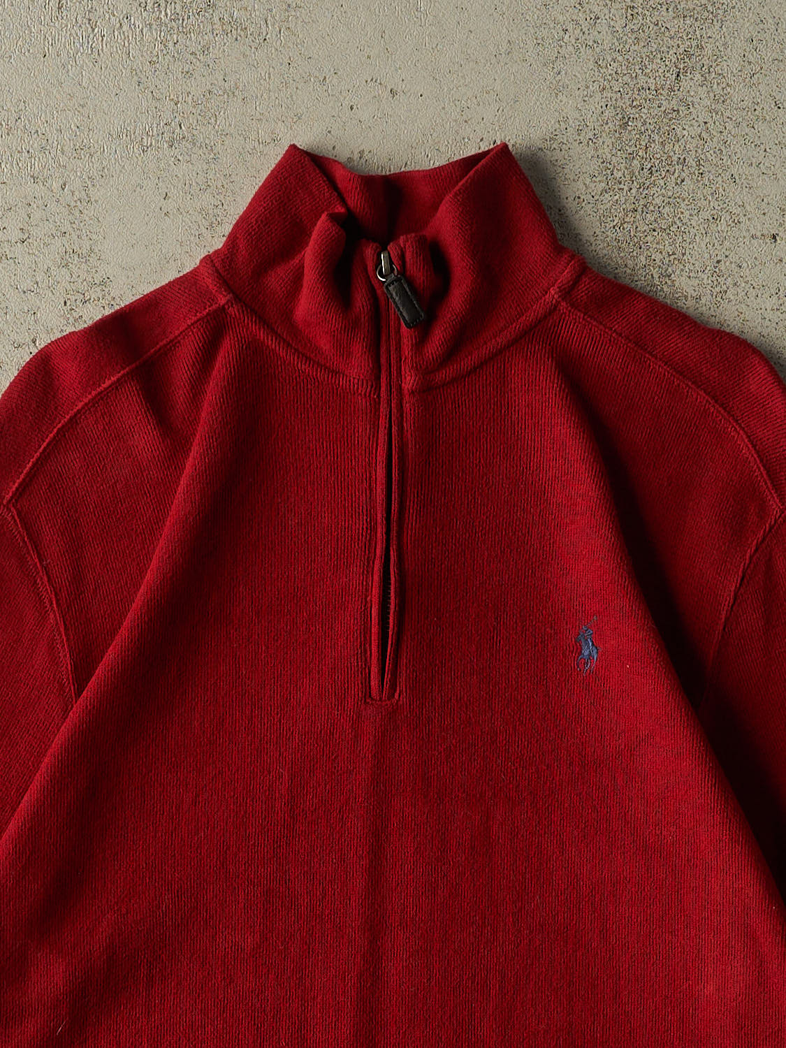 Vintage 90s Red Polo Quarter Zip Knit (M/L)