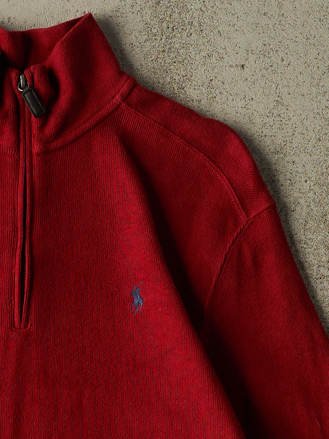 Vintage 90s Red Polo Quarter Zip Knit (M/L)