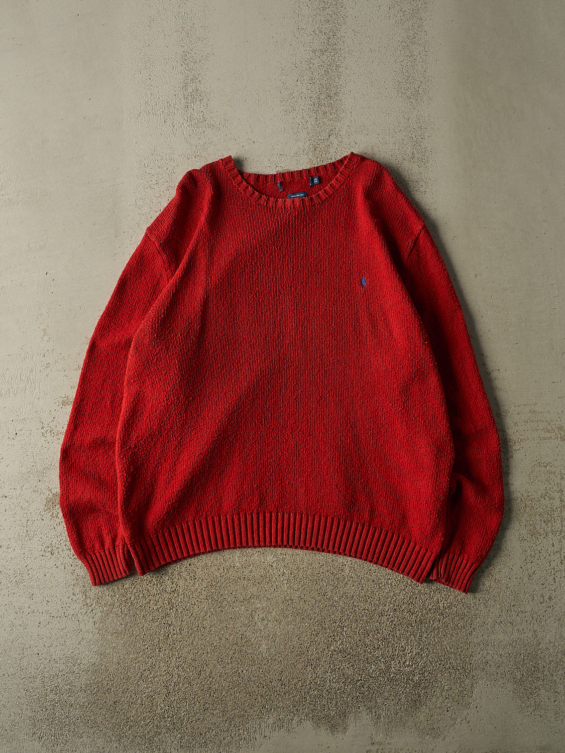 Vintage 90s Red Polo Knit Sweater (XL/XXL)