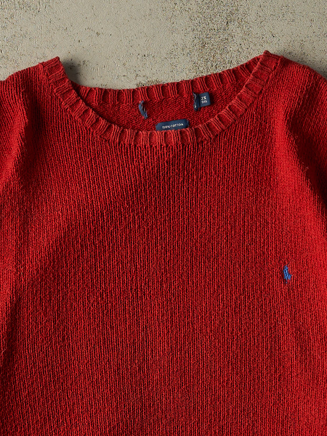 Vintage 90s Red Polo Knit Sweater (XL/XXL)