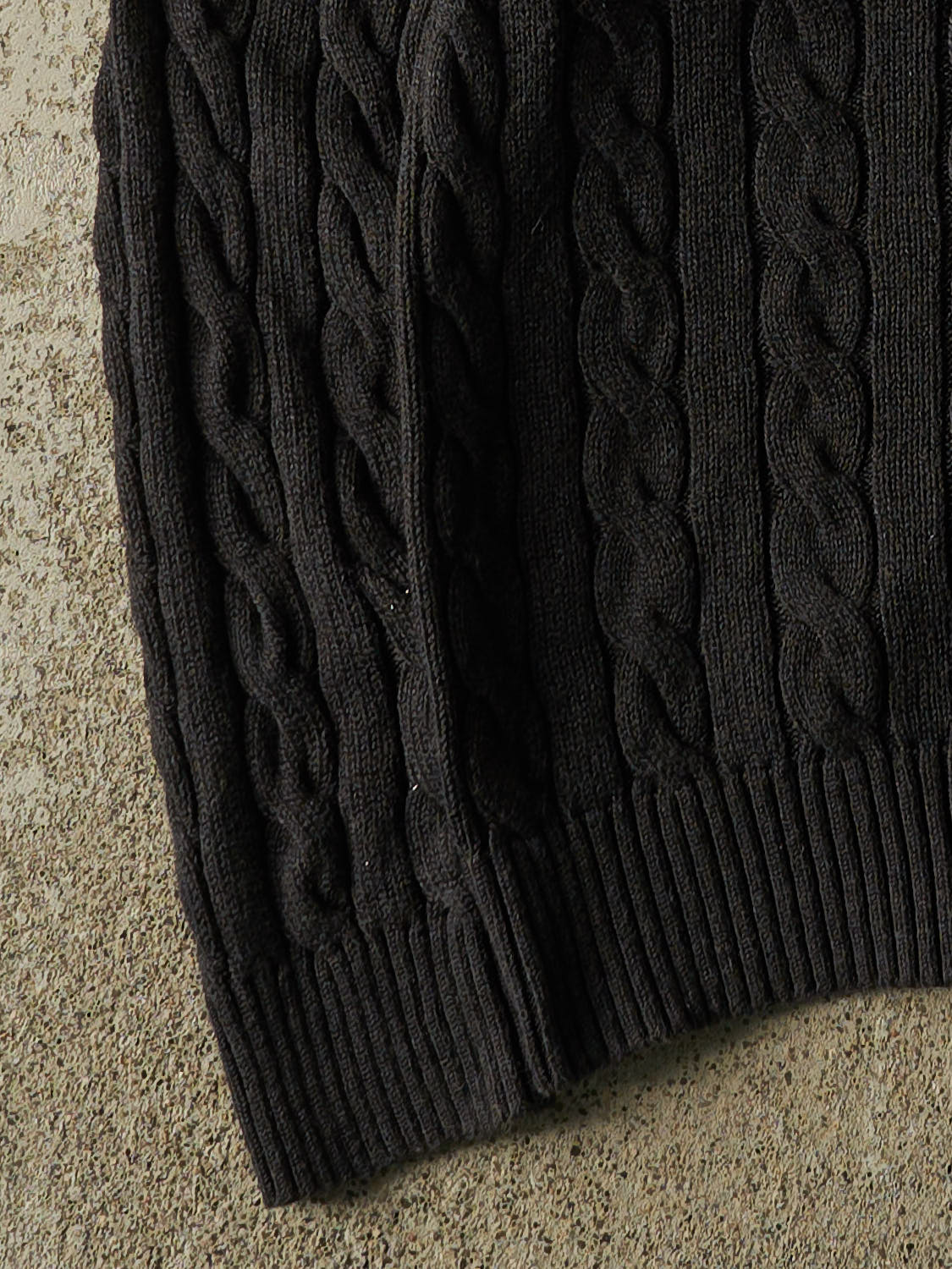 Vintage Y2K Charcoal Grey Polo Cable Knit Sweater (M/L)