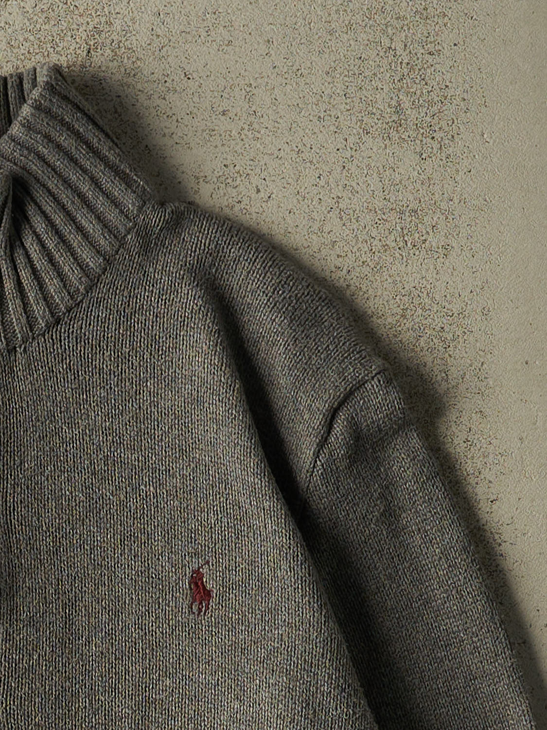 Vintage 90s Grey Polo Zip Up Knit (S/M)