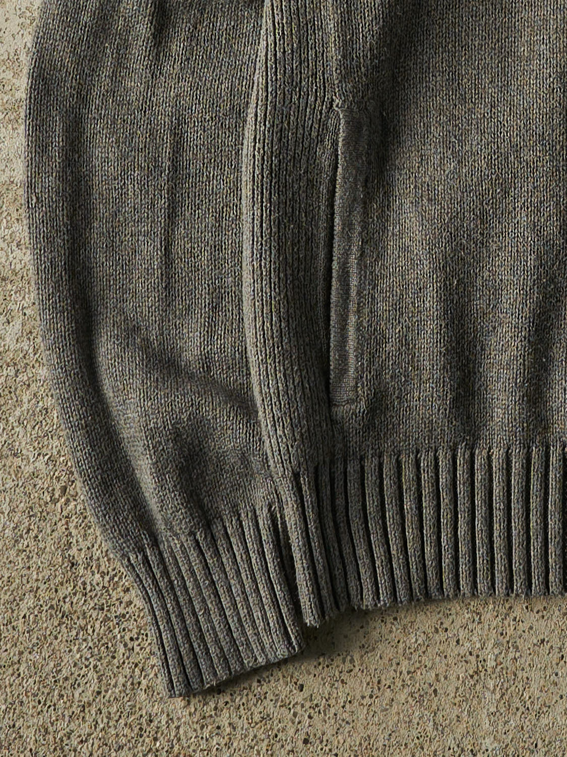 Vintage 90s Grey Polo Zip Up Knit (S/M)