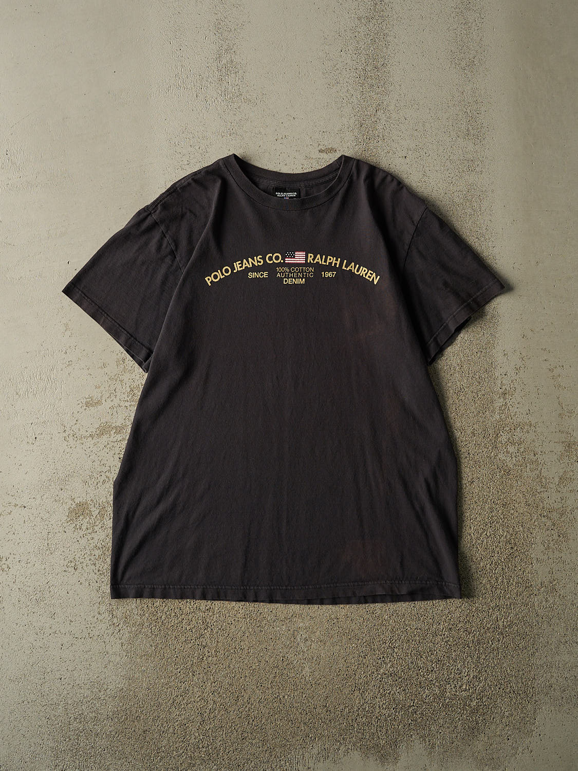 Vintage 90s Faded Black Polo Jeans Co Tee (XL)