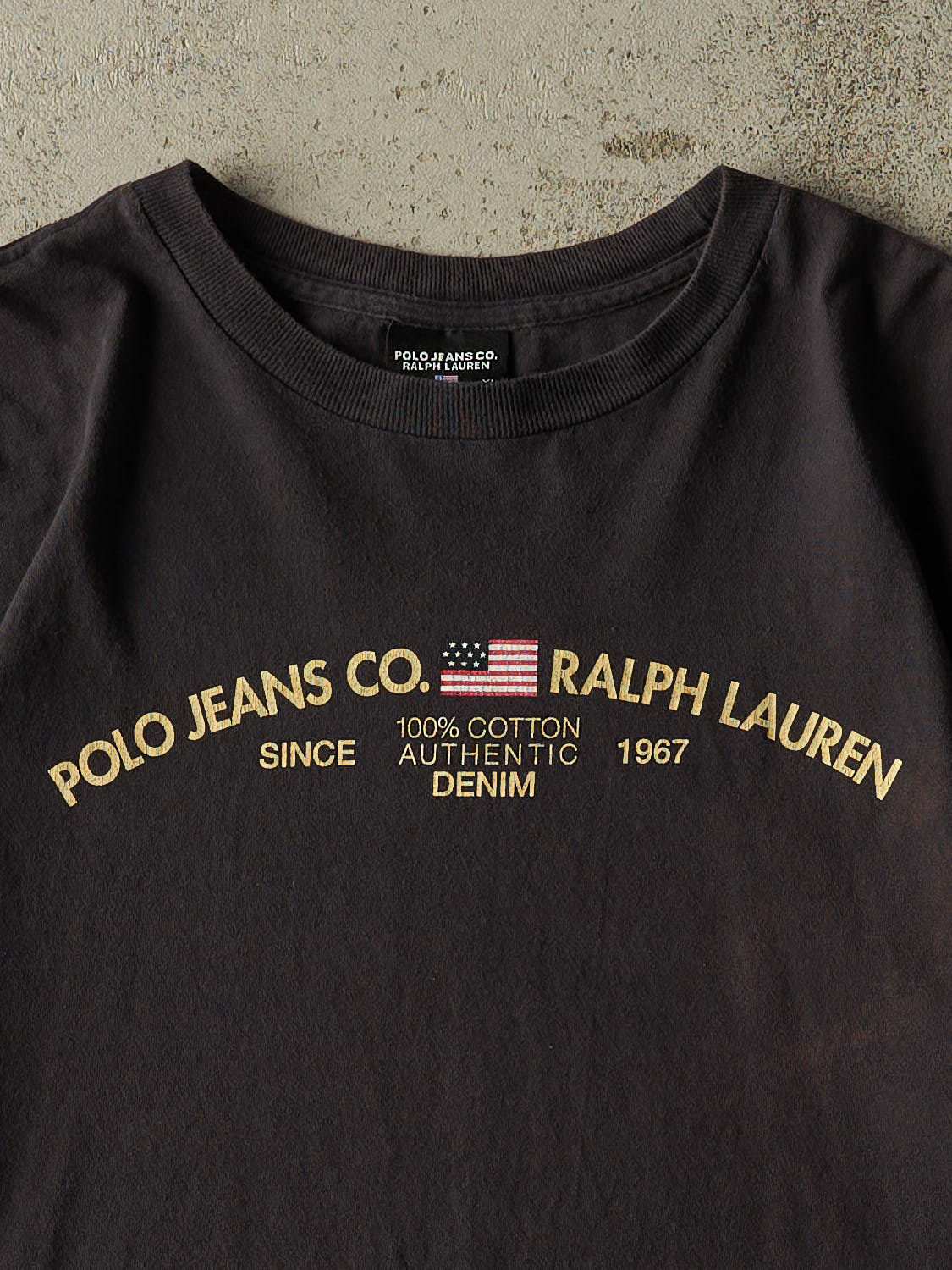 Vintage 90s Faded Black Polo Jeans Co Tee (XL)