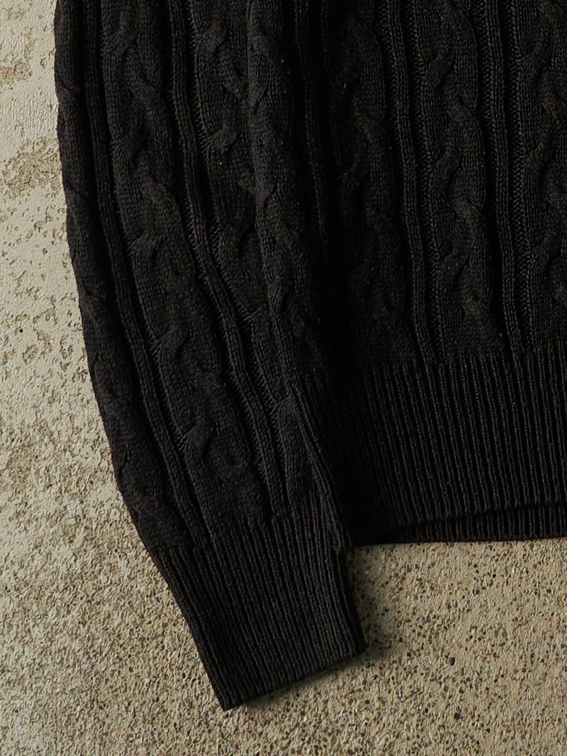 Vintage 90s Black Polo Cable Knit Sweater (M/L)