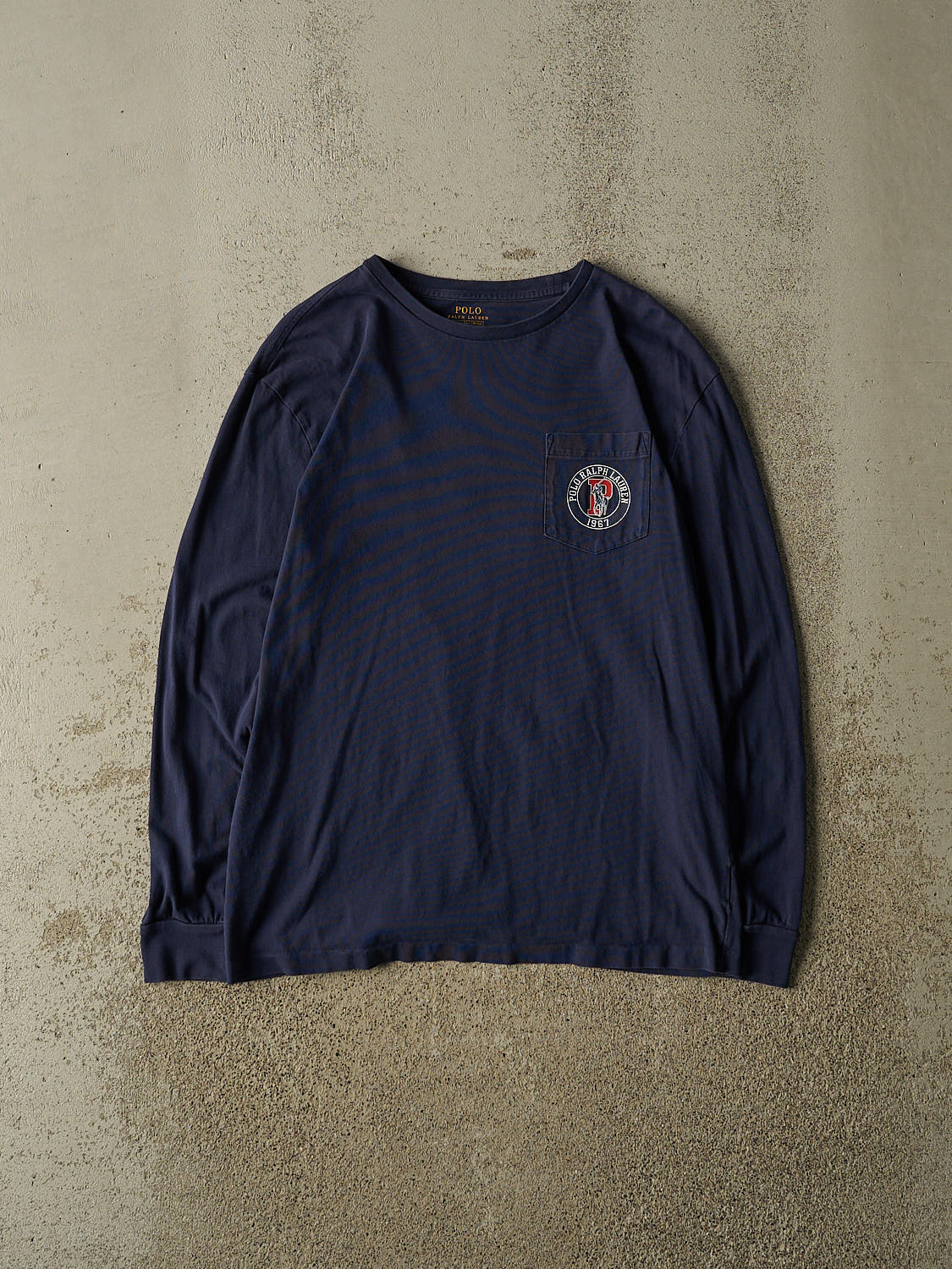 Vintage Y2K Navy Blue Polo Pocket Long Sleeve (S)