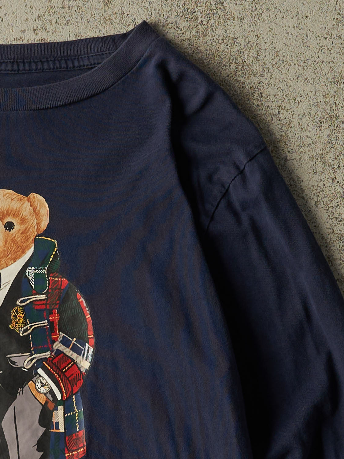 Vintage Y2K Navy Blue Polo Bear Long Sleeve (S)