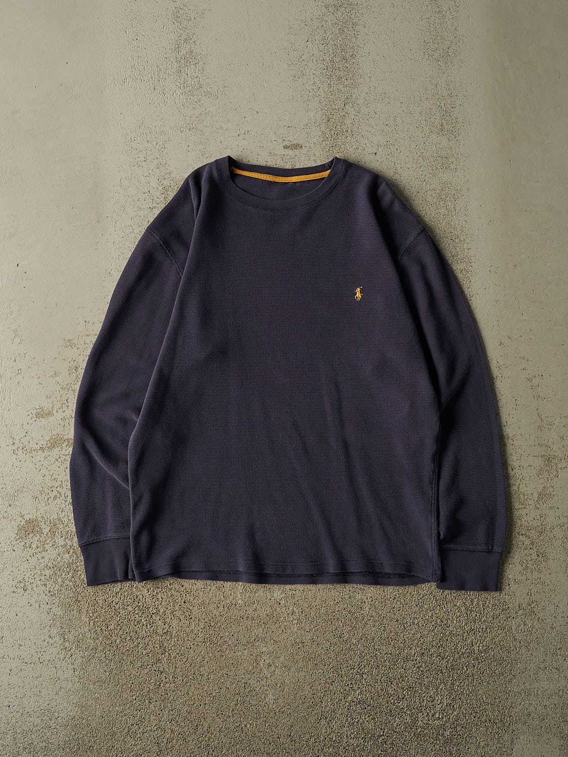 Vintage Y2K Navy Blue Polo Thermal Long Sleeve (L)