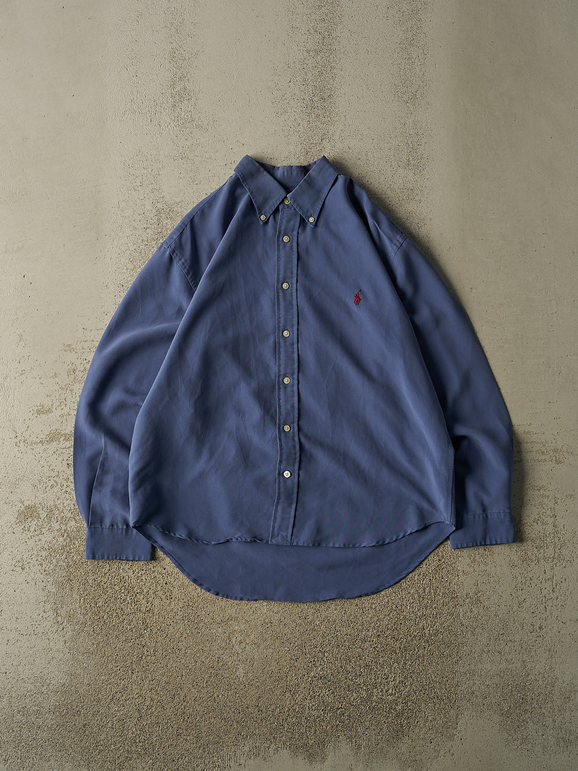 Vintage Y2K Blue Polo Long Sleeve Button Up (XL)