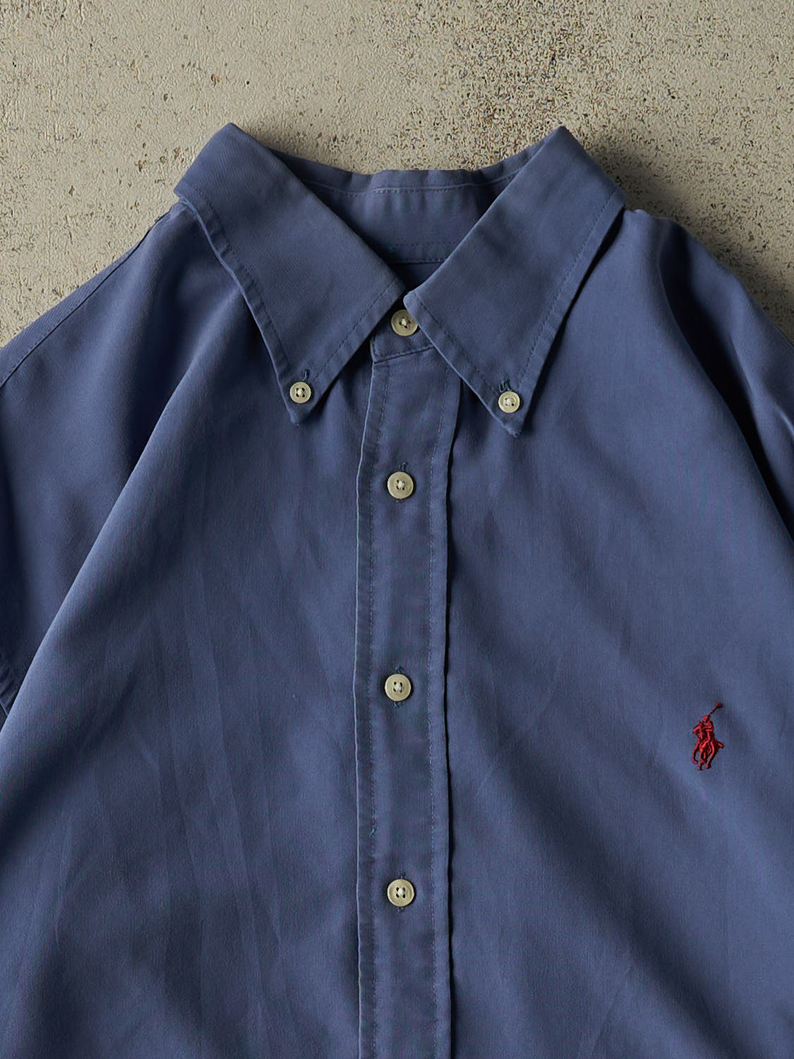 Vintage Y2K Blue Polo Long Sleeve Button Up (XL)