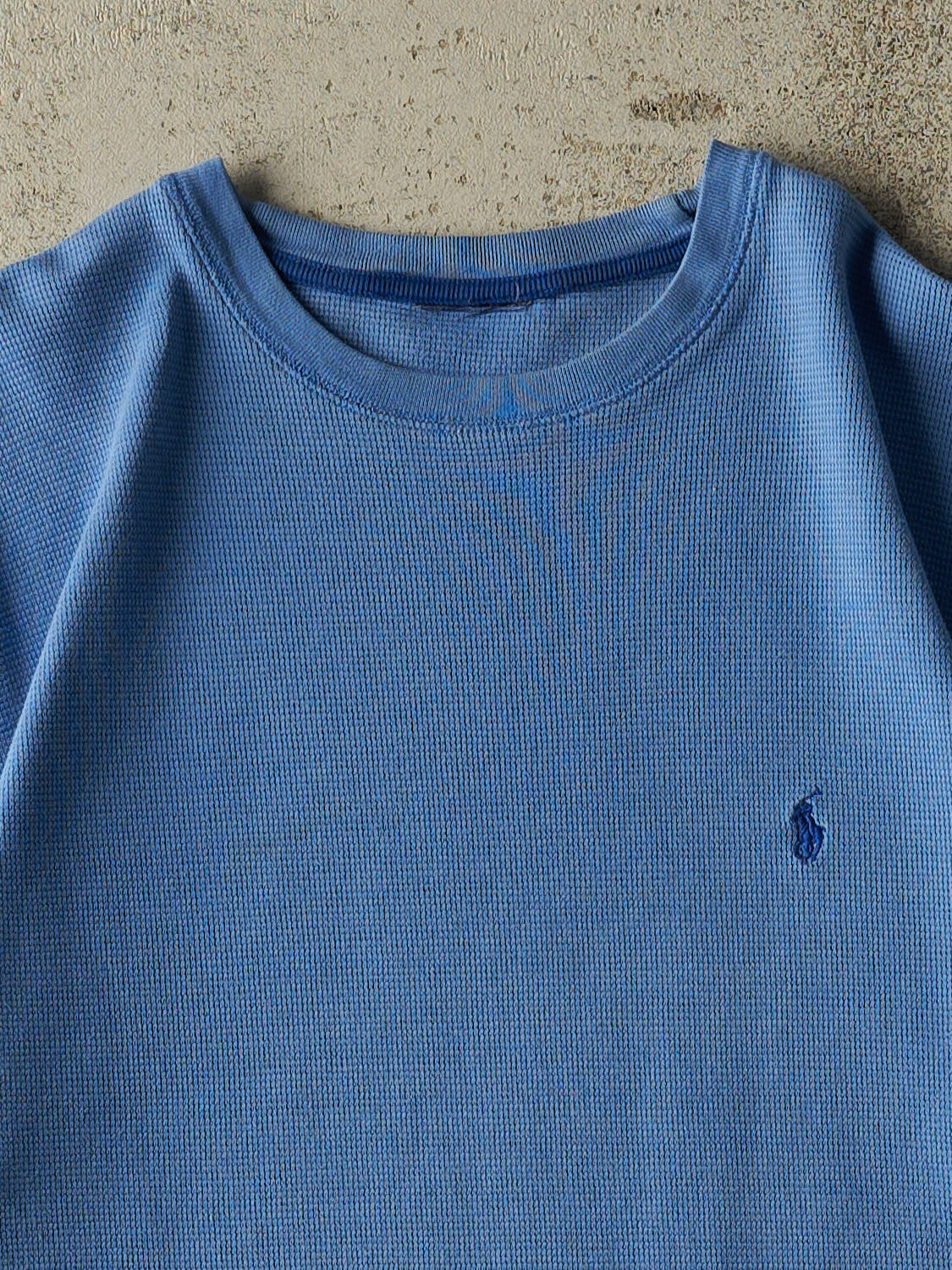 Vintage 90s Blue Polo Thermal Tee (L)