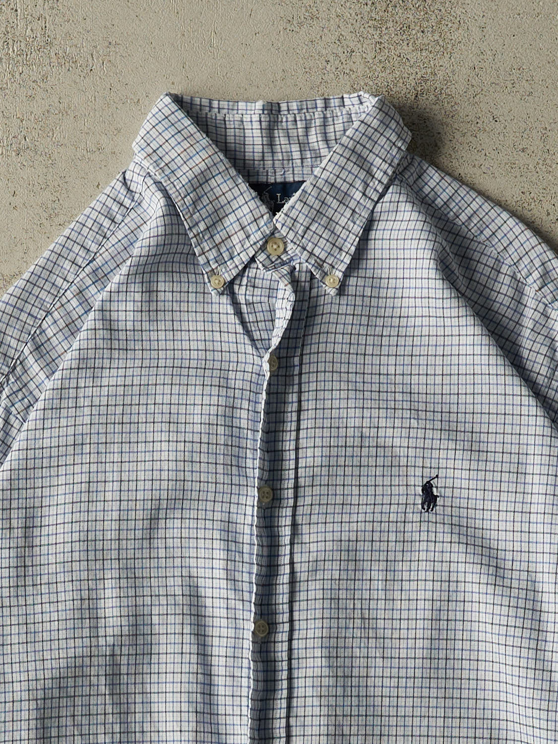 Vintage 90s Blue Polo Long Sleeve Button Up (XL/XXL)