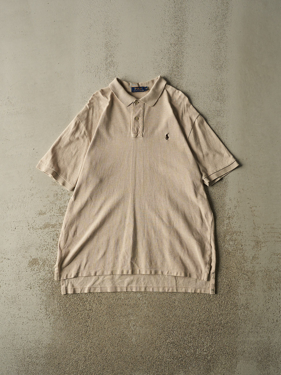 Vintage Y2K Beige Polo Quarter Button Tee (XL/XXL)