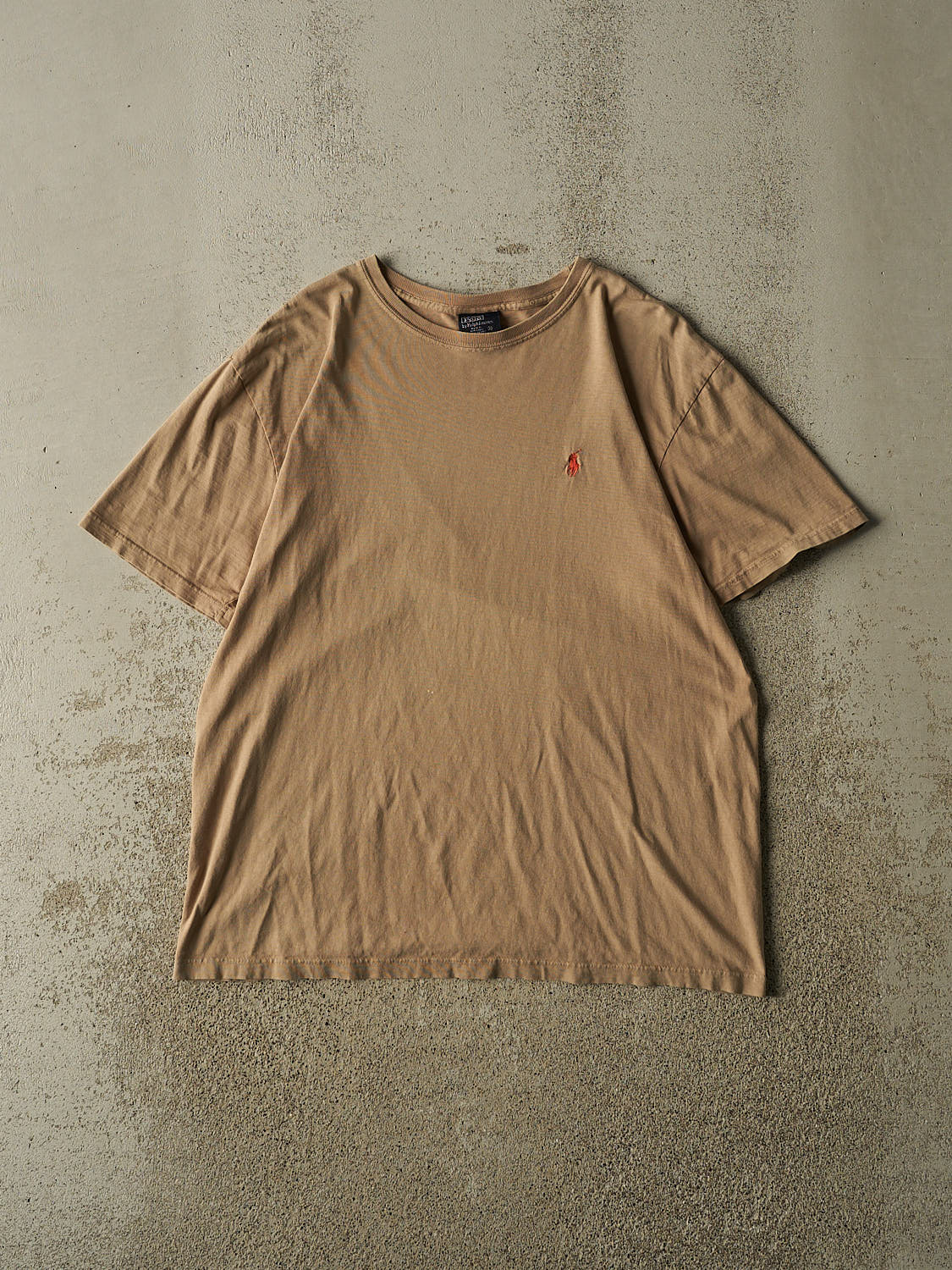 Vintage Y2K Beige Polo Embroidered Tee (M/L)