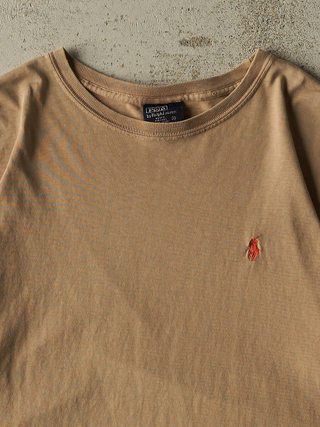 Vintage Y2K Beige Polo Embroidered Tee (M/L)