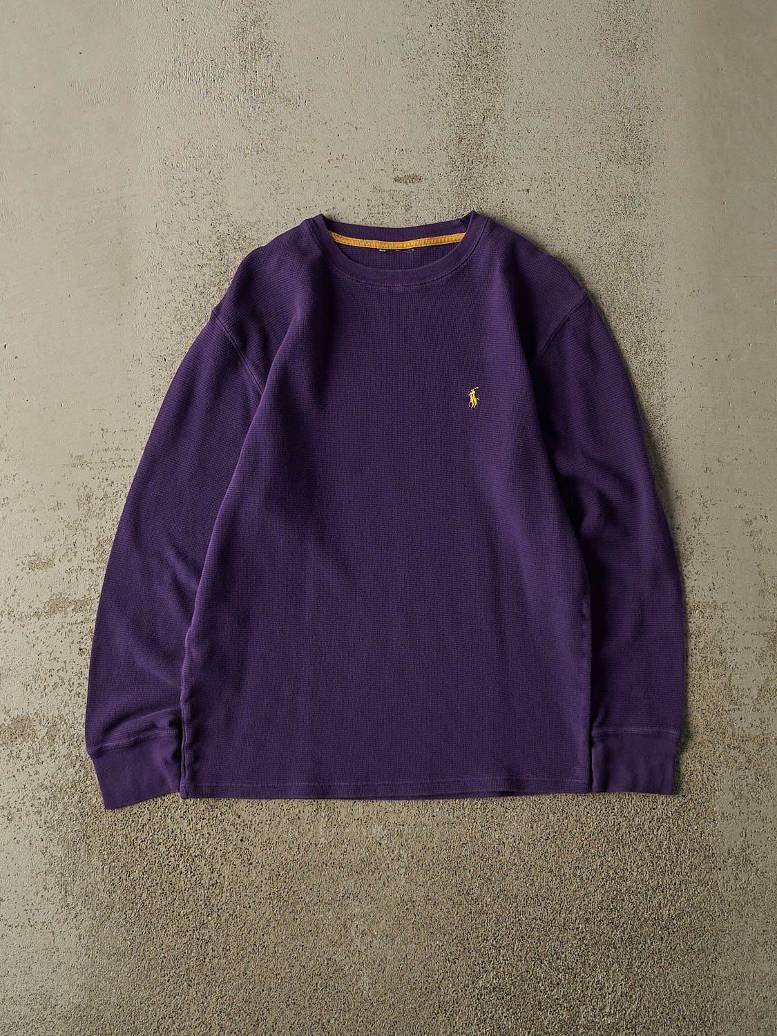 Vintage 90s Purple Polo Thermal Long Sleeve (M)