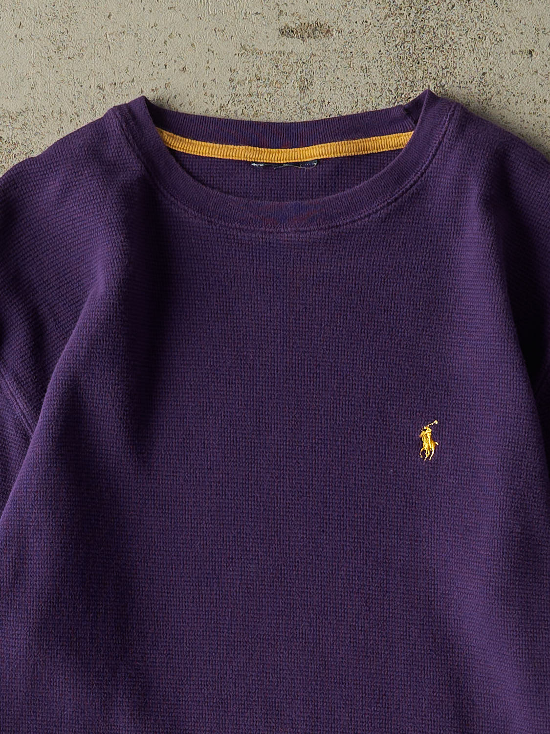 Vintage 90s Purple Polo Thermal Long Sleeve (M)