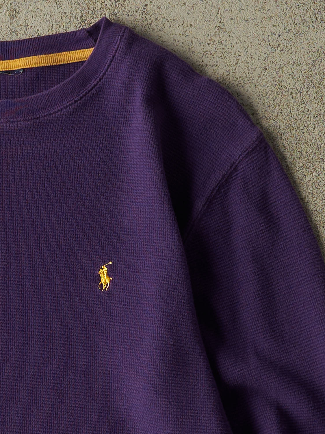 Vintage 90s Purple Polo Thermal Long Sleeve (M)