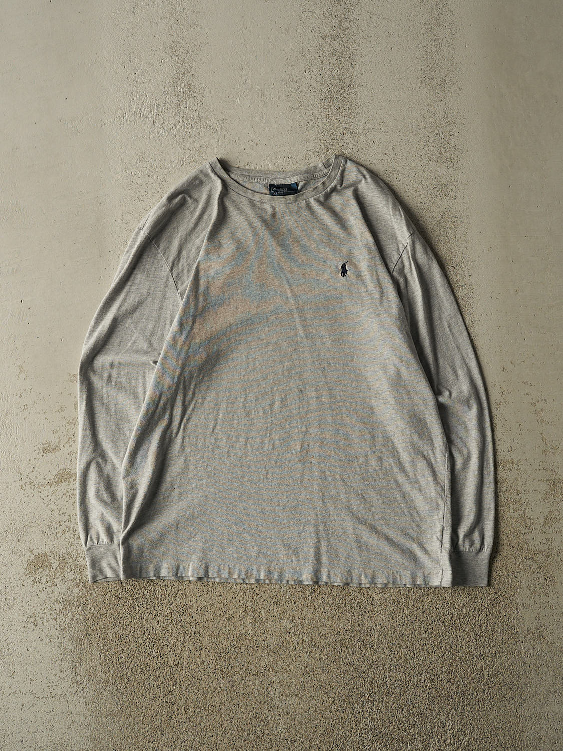 Vintage 90s Grey Polo Embroidered Long Sleeve (M/L)