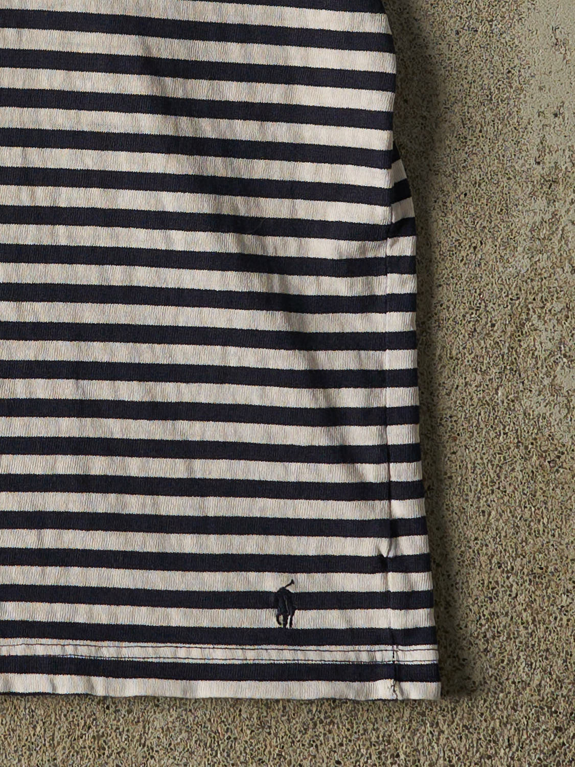Vintage 90s White Polo Striped Tee (L)